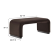 Koda Performance Velvet Waterfall Ottoman in Black Chocolate Brown