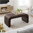 Koda Performance Velvet Waterfall Ottoman in Black Chocolate Brown