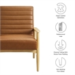 Jensen Vegan Leather Accent Chair in Natural Tan