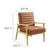 Jensen Vegan Leather Accent Chair in Natural Tan