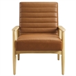 Jensen Vegan Leather Accent Chair in Natural Tan