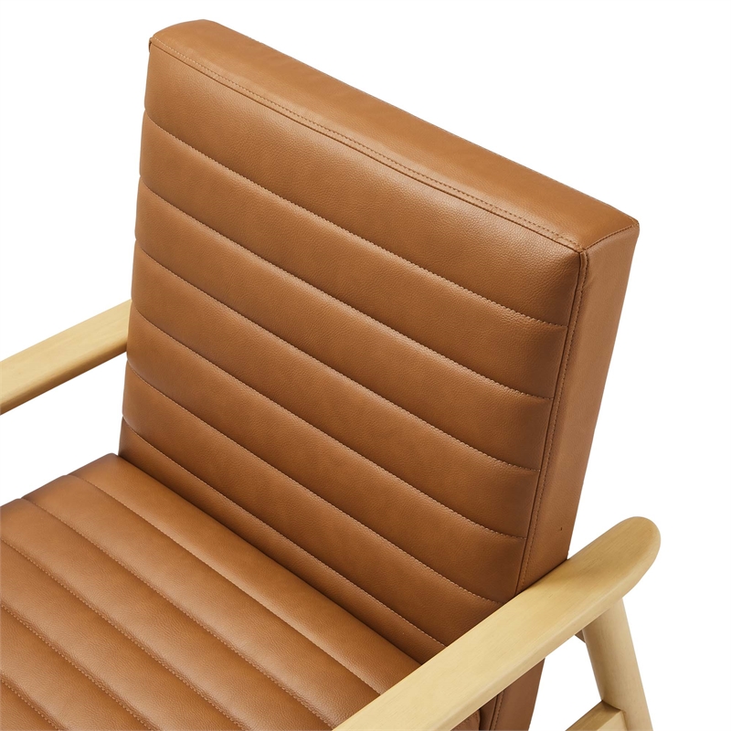 Jensen Vegan Leather Accent Chair in Natural Tan