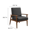Jensen Vegan Leather Accent Chair in Walnut Black