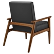 Jensen Vegan Leather Accent Chair in Walnut Black