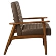Jensen Vegan Leather Accent Chair in Walnut Brown