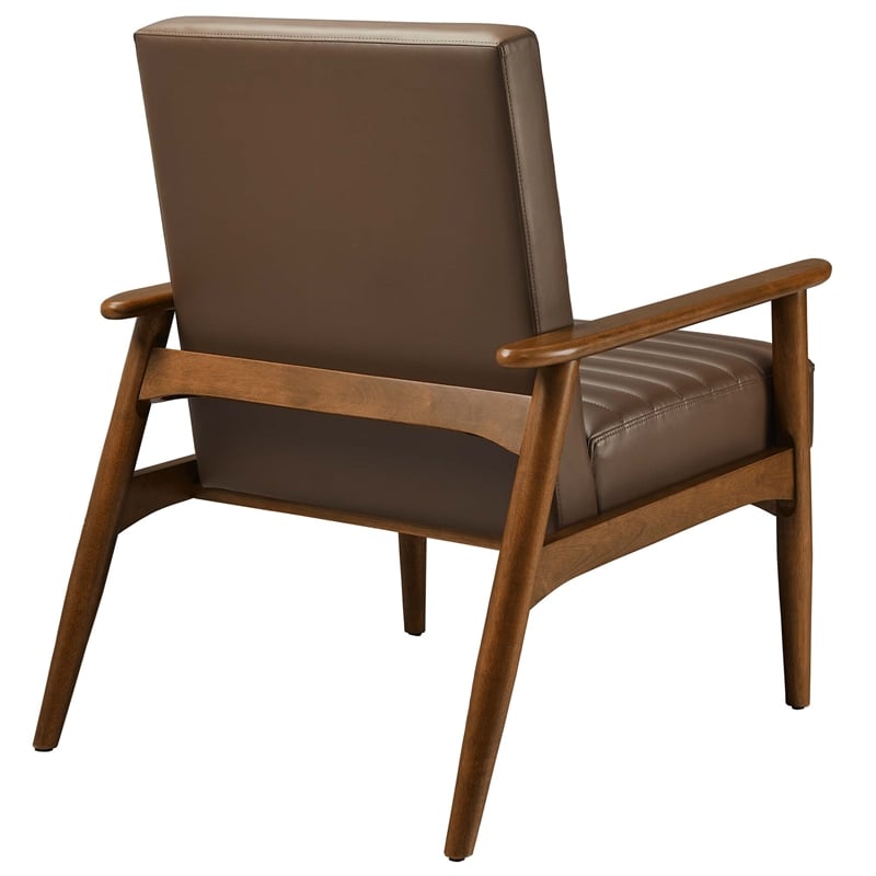 Jensen Vegan Leather Accent Chair in Walnut Brown