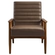 Jensen Vegan Leather Accent Chair in Walnut Brown