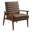 Jensen Vegan Leather Accent Chair in Walnut Brown