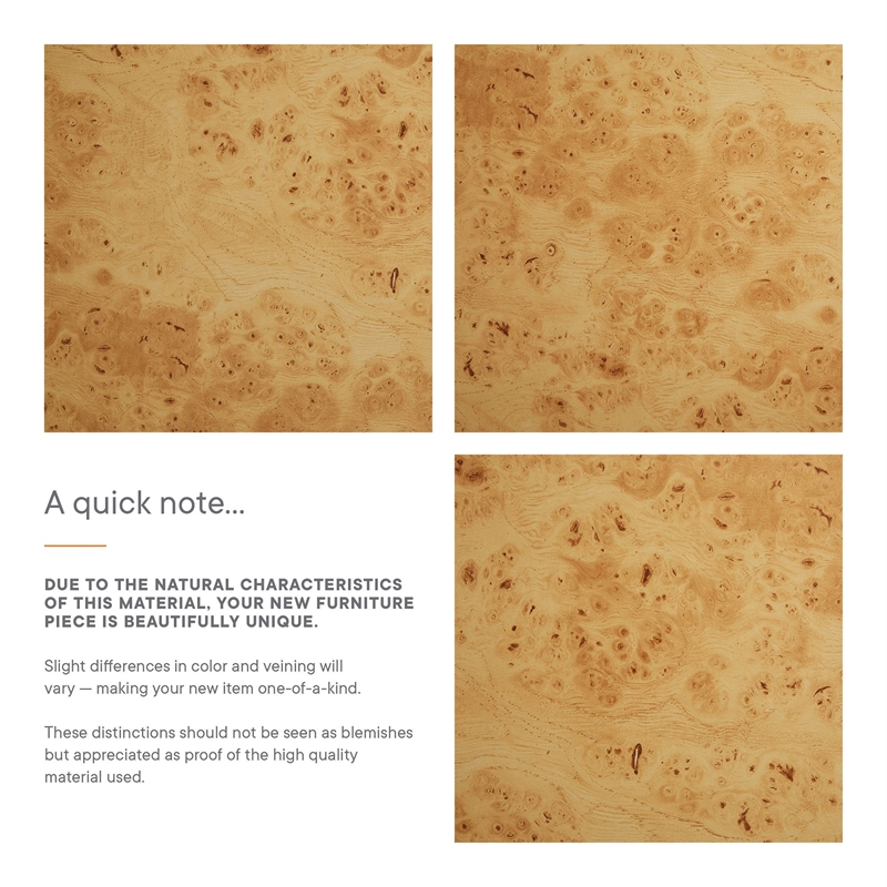 Hudson 2-Drawer Burl Wood Desk