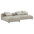 Solace2-Piece Modular Upholstered Fabric Sectional Sofa With Chaise in Linen