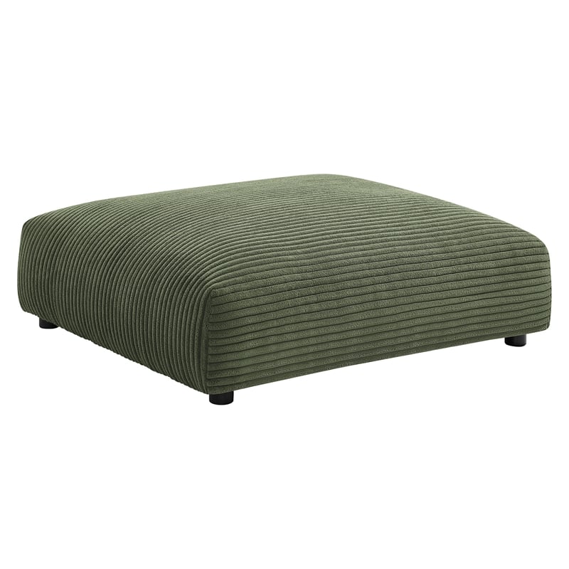 Modway Solace 4-Piece Modular Corduroy Upholstered Sectional Sofa in Fern