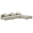 Modway Solace 4-Piece Modular Upholstered Fabric Sectional Sofa in Linen