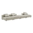 Modway Solace 4-Piece Modular Upholstered Fabric Sectional Sofa in Linen