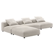 Modway Solace 4-Piece Modular Upholstered Fabric Sectional Sofa in Salt