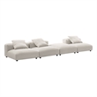 Modway Solace 4-Piece Modular Upholstered Fabric Sectional Sofa in Salt