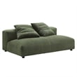Solace Modular Corduroy Upholstered Armless Loveseat and Ottoman Set in Fern