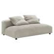 Solace Modular Upholstered Fabric Armless Loveseat and Ottoman Set in Linen