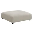 Solace Modular Upholstered Fabric Armless Loveseat and Ottoman Set in Linen