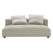 Solace Modular Upholstered Fabric Armless Loveseat and Ottoman Set in Linen
