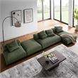 Modway Solace 4-PC Modular Corduroy Upholstery Sectional Sofa w/Ottoman in Fern