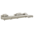Modway Solace 4-PC Modular Upholstery Fabric Sectional Sofa w/Ottoman in Linen
