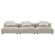 Modway Solace 3-Piece Modular Upholstered Fabric Sofa in Linen