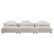 Modway Solace 3-Piece Modular Upholstered Fabric Sofa in Salt