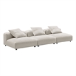 Modway Solace 3-Piece Modular Upholstered Fabric Sofa in Salt