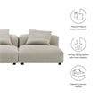 Solace2-Piece Modular Upholstered Fabric Sofa in Linen