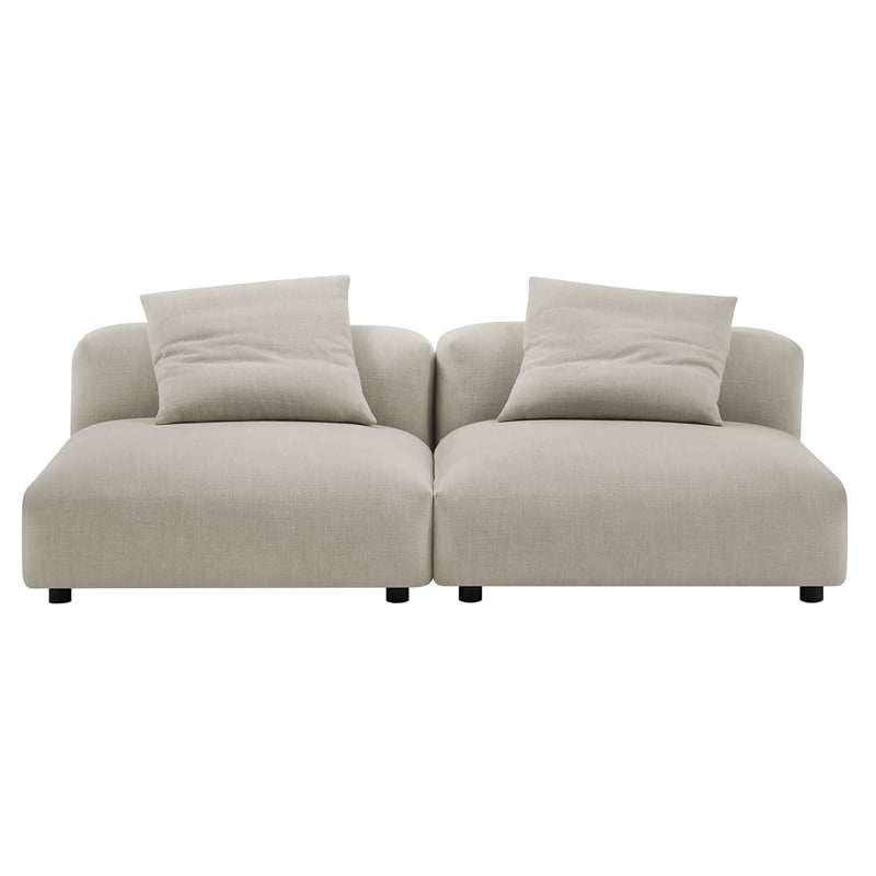 Solace2-Piece Modular Upholstered Fabric Sofa in Linen
