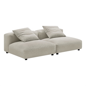 Solace2-Piece Modular Upholstered Fabric Sofa in Linen