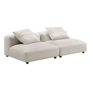 Solace2-Piece Modular Upholstered Fabric Sofa in Salt