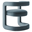 Winslow Barrel Performance Velvet Dining Chair in Cadet Blue