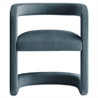 Winslow Barrel Performance Velvet Dining Chair in Cadet Blue