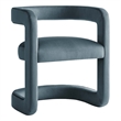 Winslow Barrel Performance Velvet Dining Chair in Cadet Blue