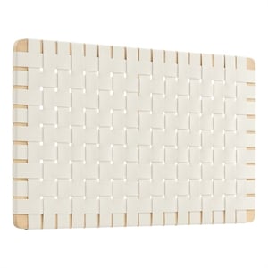 Sparta Weave Wall-Mount Vegan Leather Twin Headboard in Natural Beige