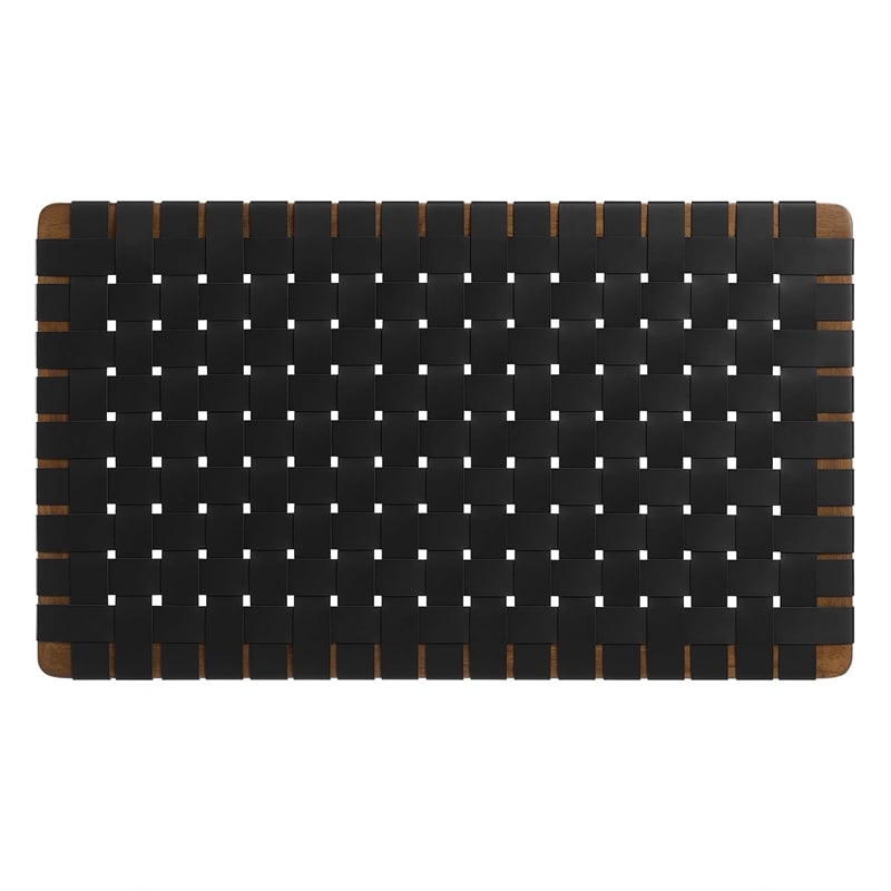 Sparta Weave Wall-Mount Vegan Leather Twin Headboard in Walnut Black