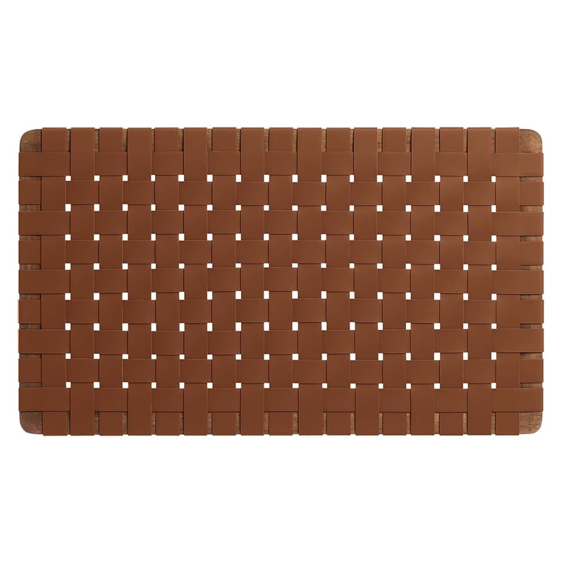 Sparta Weave Wall-Mount Vegan Leather Twin Headboard in Walnut Brown