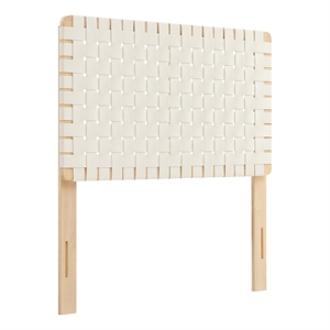 Sparta Weave Vegan Leather Twin Headboard in Natural Beige
