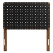 Sparta Weave Vegan Leather Twin Headboard in Walnut Black