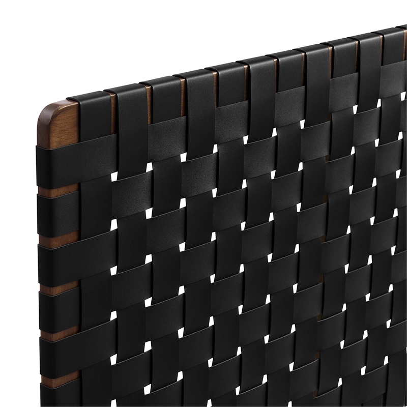 Sparta Weave Vegan Leather Twin Headboard in Walnut Black