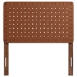Sparta Weave Vegan Leather Twin Headboard in Walnut Brown