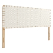 Sparta Weave Vegan Leather King Headboard in Natural Beige
