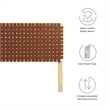 Sparta Weave Vegan Leather King Headboard in Natural Brown