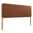 Sparta Weave Vegan Leather King Headboard in Natural Brown