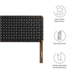 Sparta Weave Vegan Leather King Headboard in Walnut Black