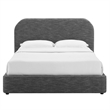 Keynote Upholstered Fabric Curved Full Platform Bed in Heathered Weave Slate