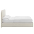 Keynote Performance Velvet Curved Full Platform Bed in Alabaster