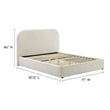 Keynote Performance Velvet Curved Queen Platform Bed in Alabaster