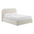 Keynote Performance Velvet Curved Queen Platform Bed in Alabaster